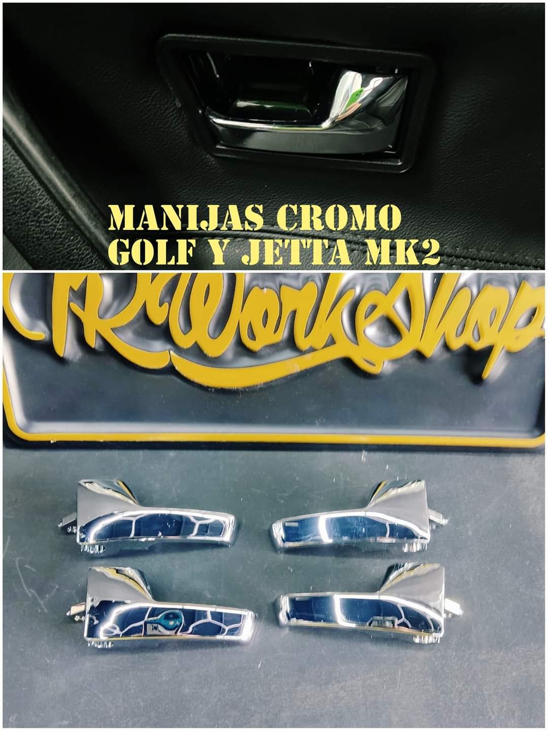 Manija Puerta Interior Cromo | Golf y Jetta Mk2 | Set 2 Piezas