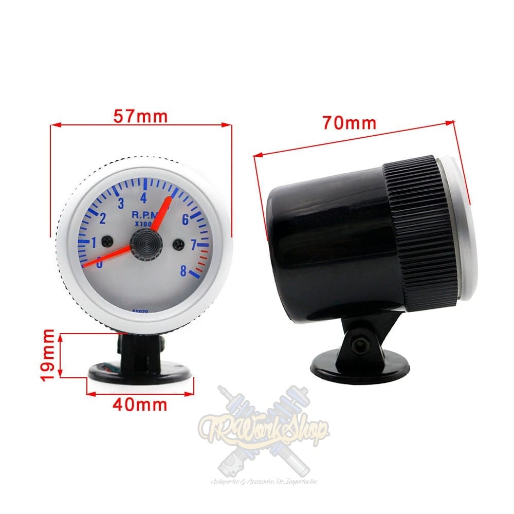 Tacómetro Universal Plata 52mm | 4, 6 y 8 Cilindros | Incluye Pod | TRWS