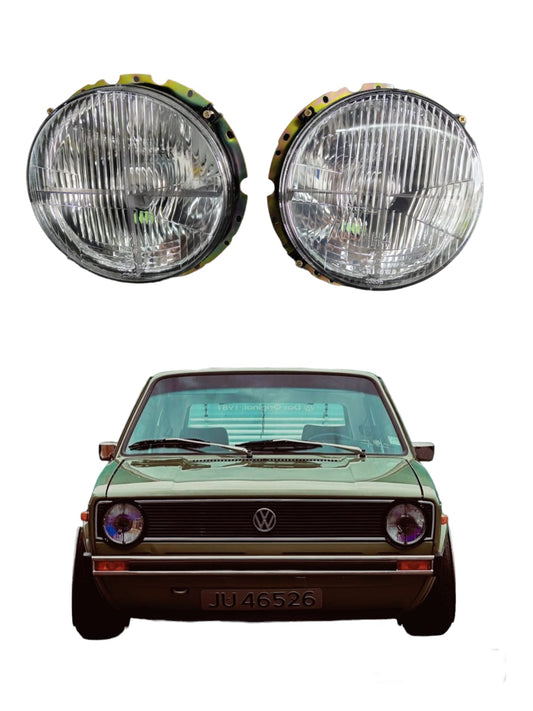 Faros Principales VW Caribe MK1 / VW Sedan Vocho | Cruz Rayado | 2 Pzas | Helix