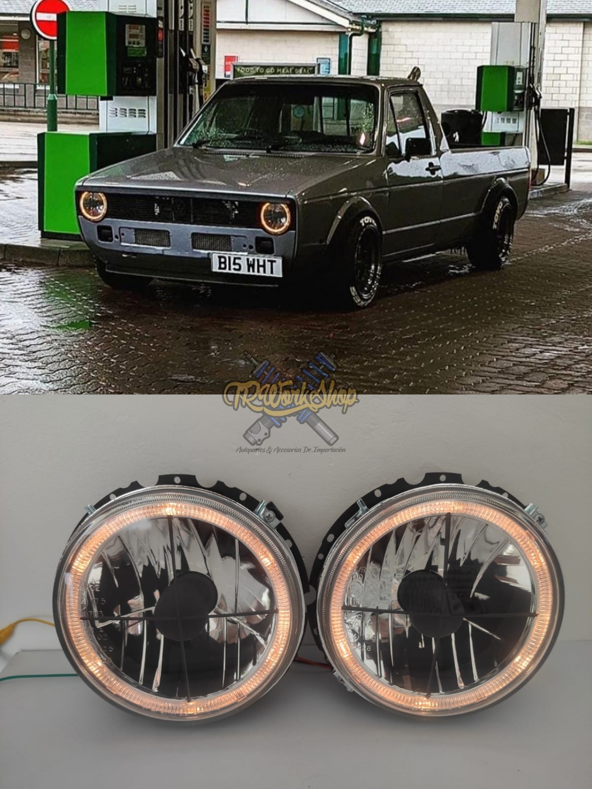 Faros Frontales VW Caribe Caddy MK1 Ojo de Ángel - Depo