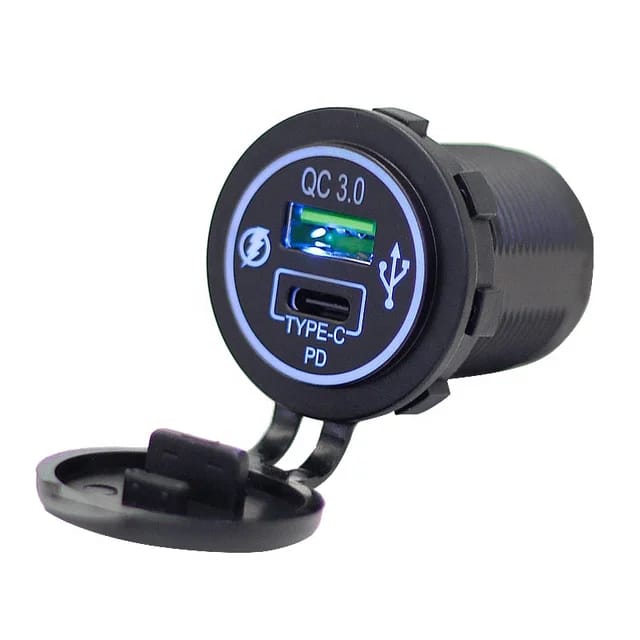 10 Pzas Cargador USB + Tipo C Carga Rápida 12V-24V Auto y Bus | TRWS