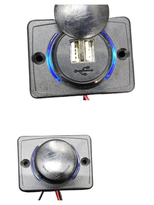 Cargador USB Iluminado Doble 12V-24V Para Auto y Bus | TRWS