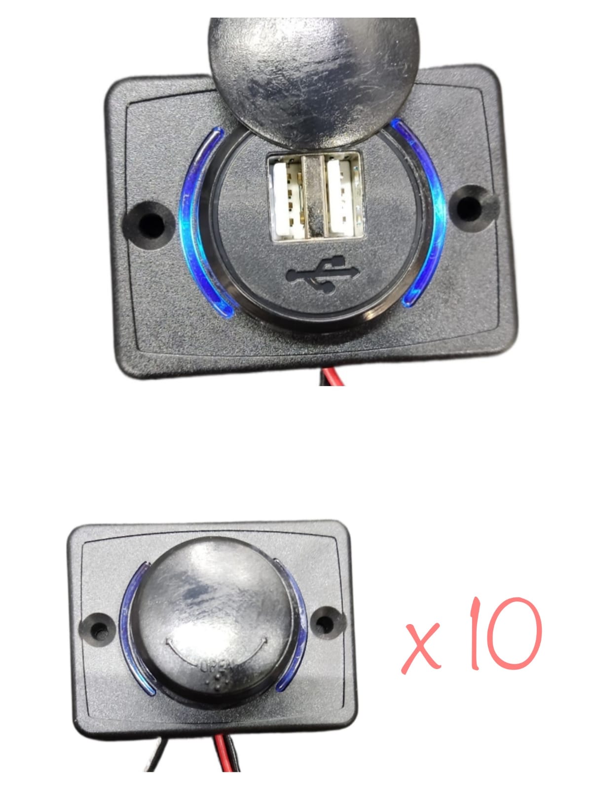 Cargador USB Iluminado Doble 12V-24V Para Auto y Bus | TRWS